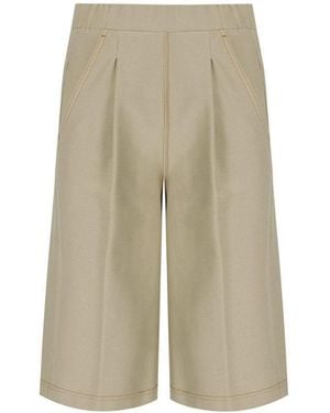 Max Mara Texas Sabbia Denim Effect Bermuda Shorts - Natural