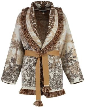 Alanui Jungle Toile De Jouy Cardigan - Brown