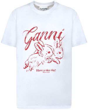 Ganni T-Shirts - White