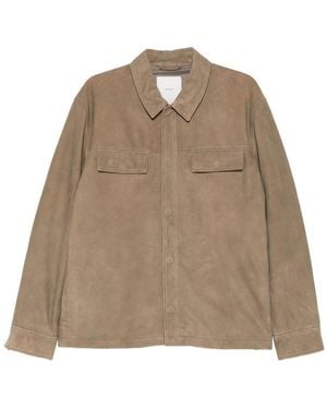 Calvin Klein Suede Shirt Jacket - Natural
