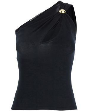 FEDERICA TOSI One-Shoulder Top With Jewel Detail On The Front - Black