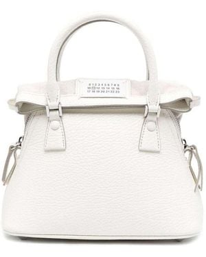 Maison Margiela '5Ac Micro' Shoulder Bag With Logo Label - White