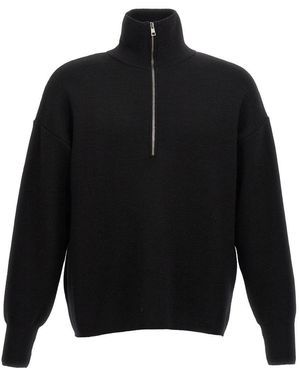 Ma'ry'ya Half Zip Jumper - Black