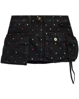 The Attico Fay Denim Mini Skirt - Black
