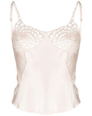 Isa Boulder Lacework Bias Top - White