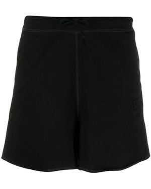 Ganni Logo Organic Cotton Shorts - Black