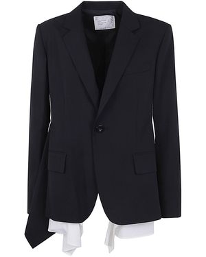 Sacai Suiting X Cotton Poplin Jacket - Black