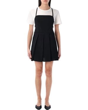 Low Classic Pleated Mini Dress - Black