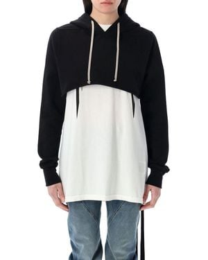 Rick Owens Cropped Hooded Top - Grey
