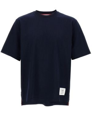 Thom Browne 'Rwb Knit Trim' T-Shirt - Blue