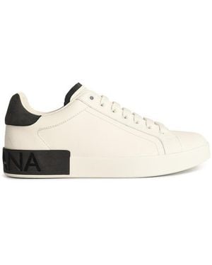 Dolce & Gabbana 'Portofino' Calf Leather Sneakers - White