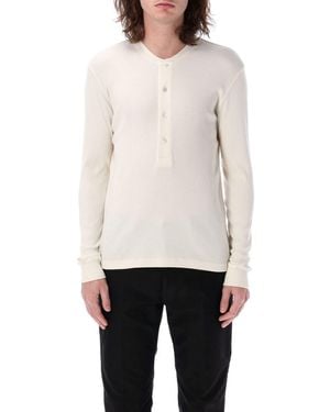 Tom Ford Cotton And Modal Rib Henley - White