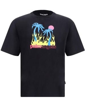 Palm Angels T-Shirts - Blue