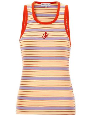 JW Anderson Logo Ribbed Tank Top - Orange