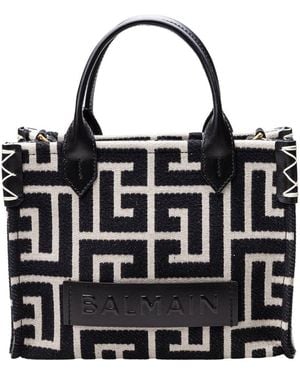 Balmain Jacquard Shopper Bag - Black