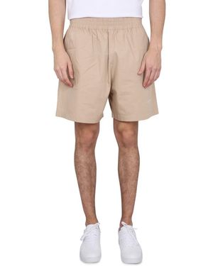 ih nom uh nit Bermuda With Logo Print - Natural