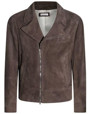 Brunello Cucinelli Leather Jacket - Brown