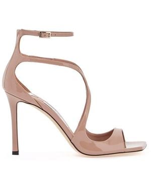 Jimmy Choo Patent Leather Azia 95 Sandals - Pink