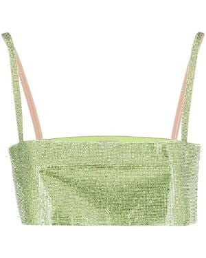 Nue Crystal Detail Cropped Top - Green