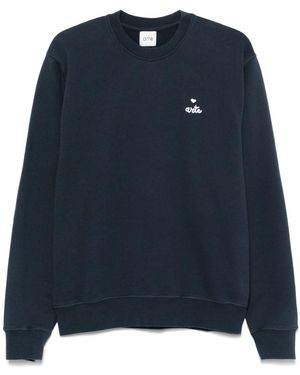 Arte' Small Heart And Logo Crewneck - Blue