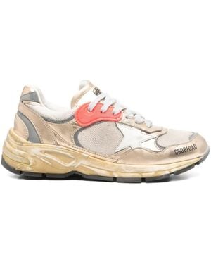 Golden Goose "Running" Dadmesh And Laminated Leather Upper Leather Star Laminated Leather Toe And Tongue Shoes - Pink