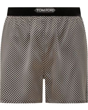 Tom Ford Short Trousers With Polka Dot Print - Black