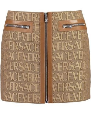 Versace Jacquard Mini Skirt - Brown