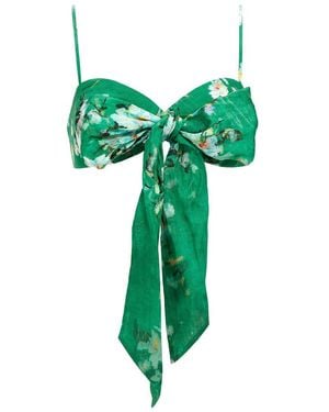 Zimmermann Bralette 'Everley Draped Bow' - Green