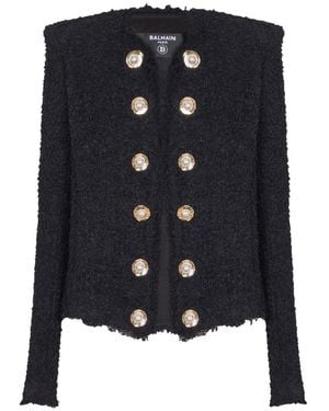 Balmain Tweed Short Jacket - Black