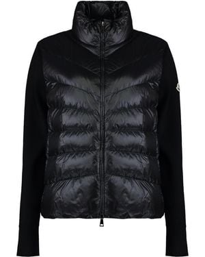 Moncler Cardigan With Padded Panels - Black