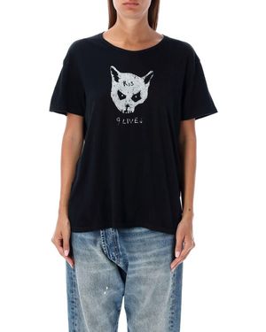 R13 9 Lives Cat T-Shirt - Black