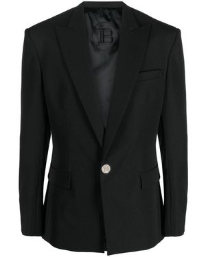 Balmain Single-Breasted Wool Blazer - Black