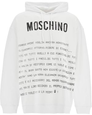 Moschino Hooded Sweatshirt With Letter - Grey