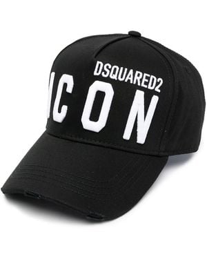 DSquared² Cotton Gabardine Cap With Logo - Black