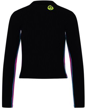 Barrow Top With Logo And Coloured Bands - Black