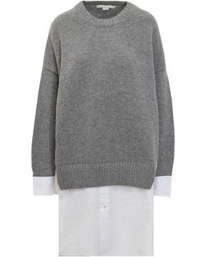 Stella McCartney Merino And Poplin Jumper - Grey