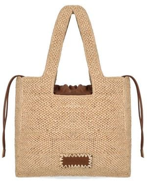 THEMOIRÈ Morea Medium Raffia Natural Shopping Bag