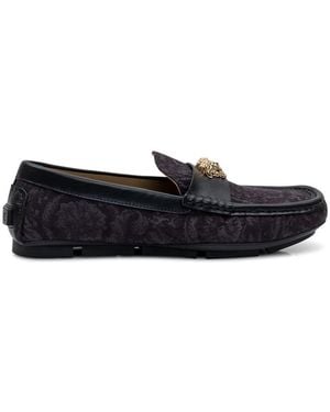 Versace Drivers Moccasins - White