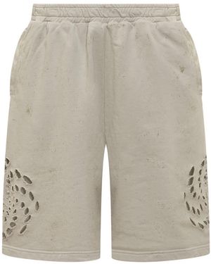 M44 LABEL GROUP Shorts With Vortex Pattern - Grey