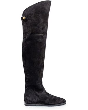Skorpios Stefania Suede Leather Boots - Black