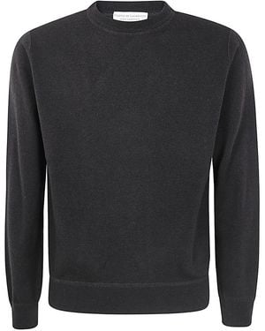 FILIPPO DE LAURENTIIS Long Sleeves Cashmere Wool Round Neck Sweatshirt - Black