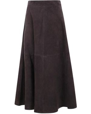 Rohe A Line Suede Skirt - Black
