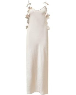 Self-Portrait Bridal Satin Maxi Dress - White