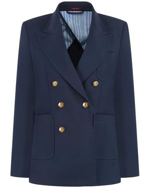 Gucci Cotton Double-Breasted Blazer - Blue