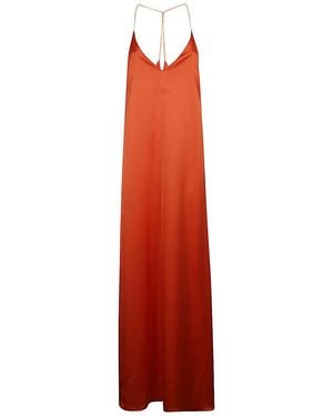 THE NINA STUDIO Athena Long Silk Dress - Red