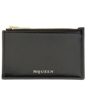 McQueen Zippered Card Holder - Black