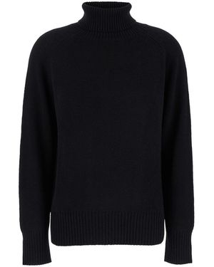 Plain High Neck Jumper - Black