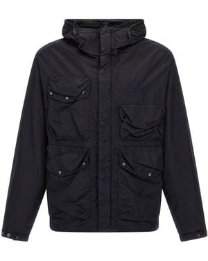 C.P. Company 'Flatt Nylon Goggle' Jacket - Blue