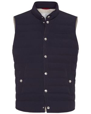 Brunello Cucinelli Nylon Down Vest - Blue