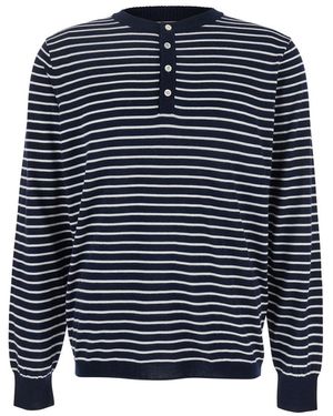 AFTER PRAY Crewneck T-Shirt With All-Over Striped Motif - Blue